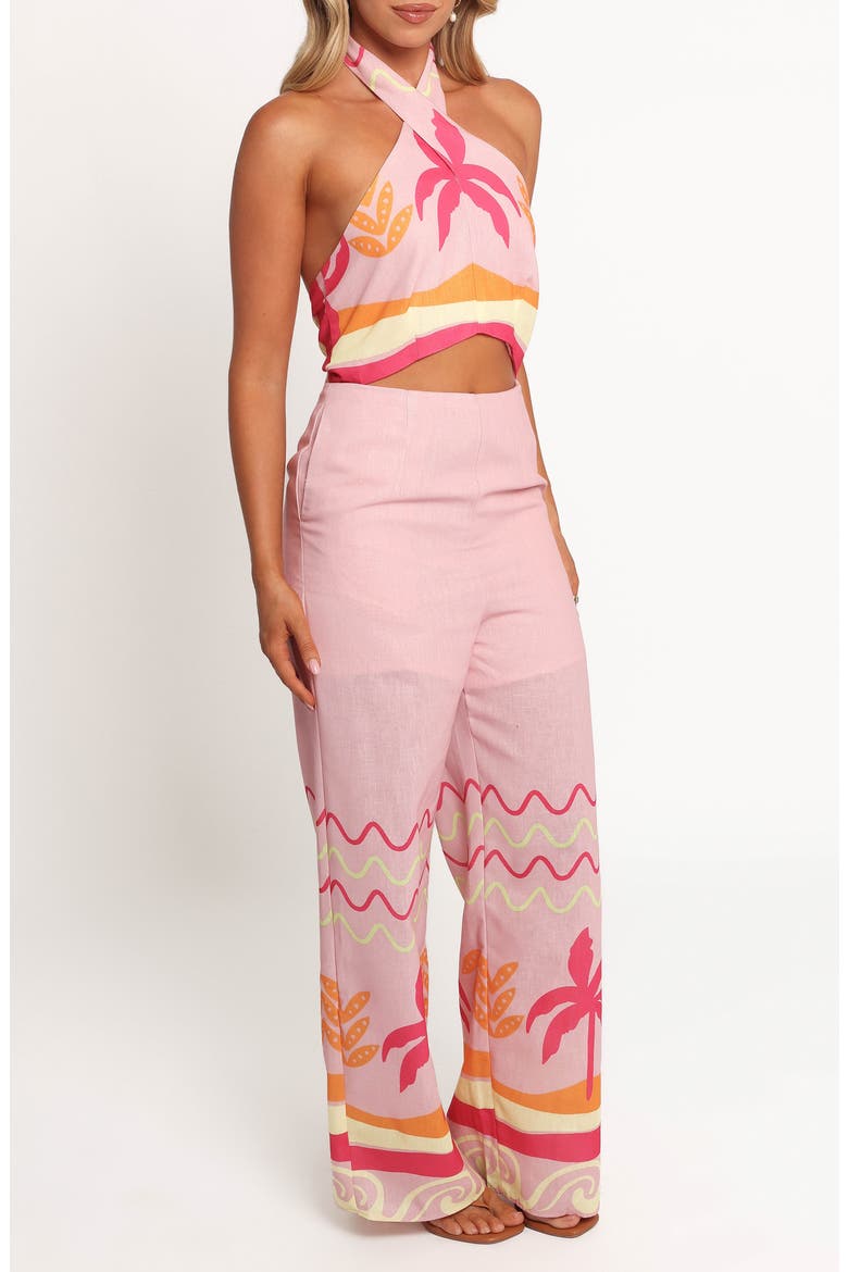 Aryn Halter Jumpsuit, Alternate, color, PINK PALM