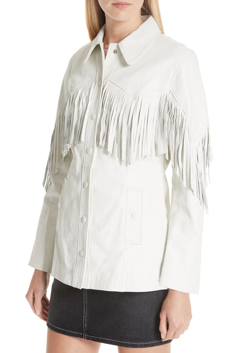 Leather Jacket, Alternate, color, EGRET