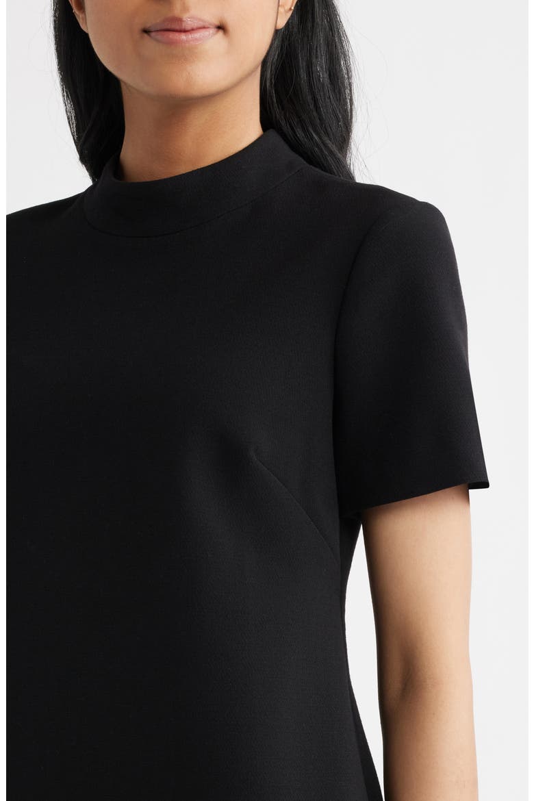Stretch Mock Neck Dress, Alternate, color, BLACK