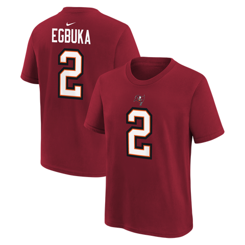 Youth Nike Emeka Egbuka Red Tampa Bay Buccaneers Player Name & Number T-Shirt