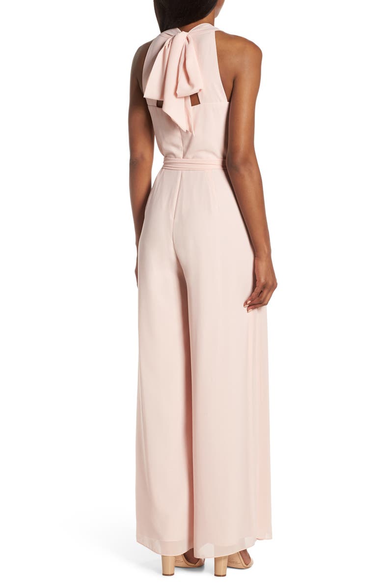 Vince Camuto Chiffon Halter Jumpsuit, Alternate, color,