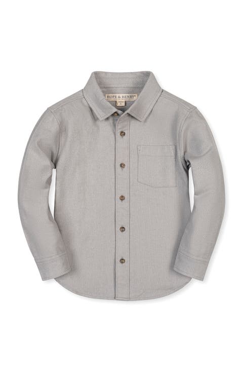 Kids' Organic Long Sleeve Flannel Shirt