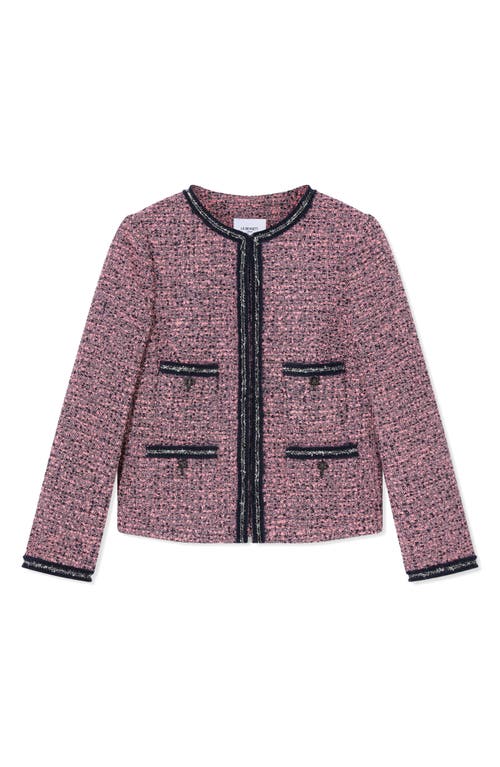 Lk Bennett Charlie Trim Tweed Jacket In Purple