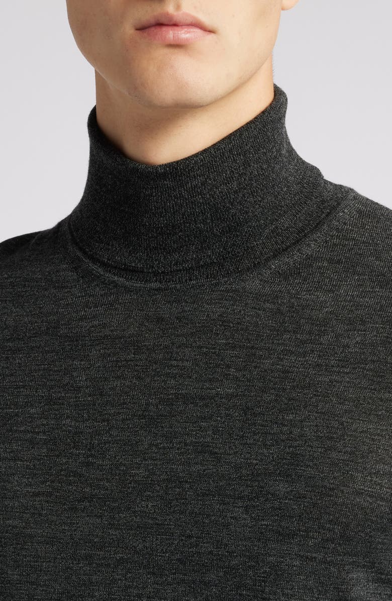 BOSS Musso Virgin Wool Turtleneck Sweater, Alternate, color, Black