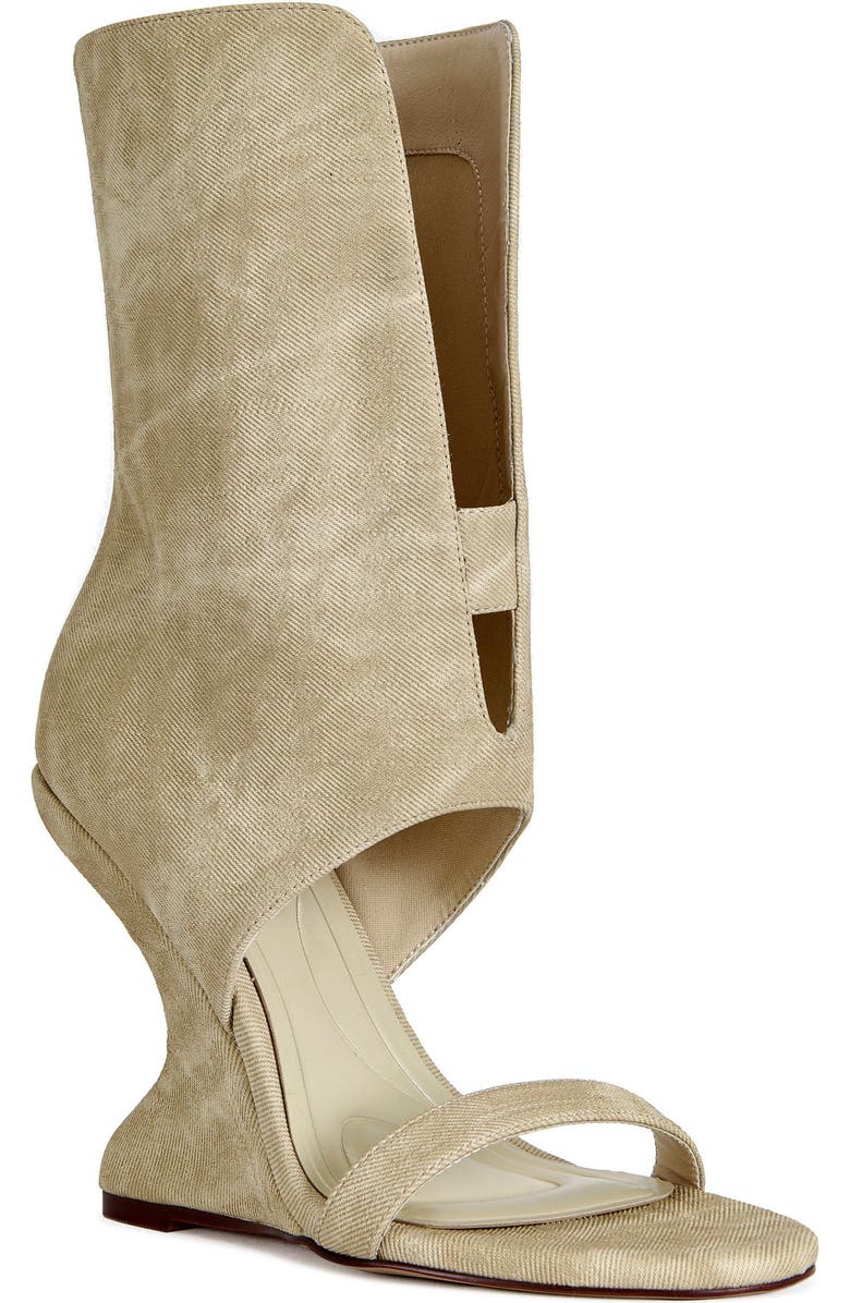 AZALEA WANG RAFFAELLO-BEIGE WEDGE SANDAL BOOTIE - BEIGE / 6 / WEDGE, Alternate, color, Beige