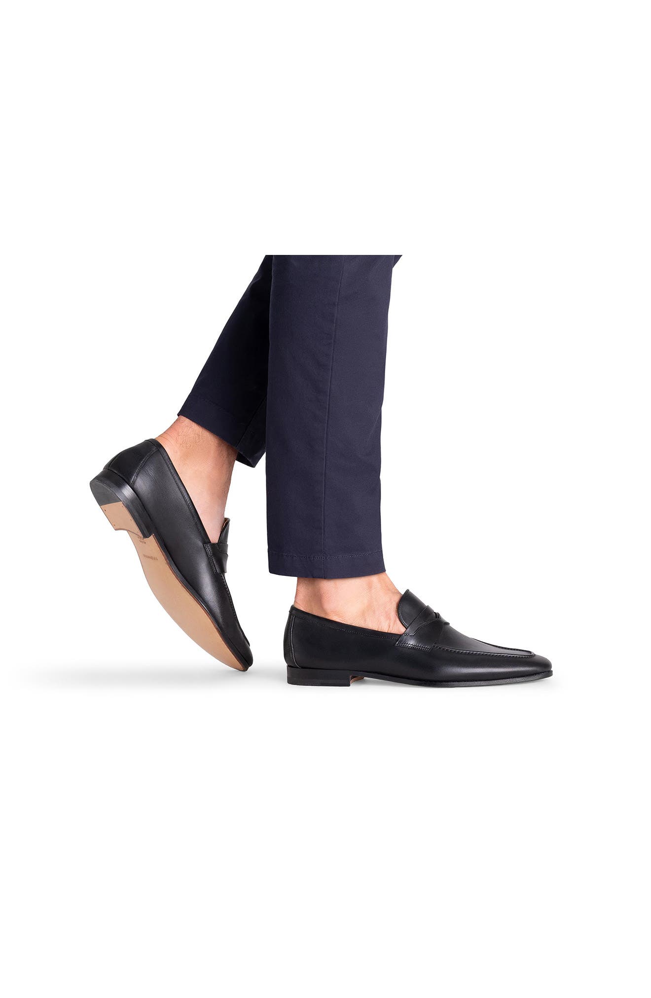 Magnanni Sasso Penny Loafer, Alternate, color, Black
