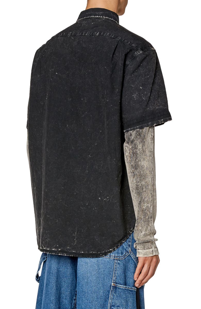 DIESEL<sup>®</sup> Marled Button-Up Shirt, Alternate, color,