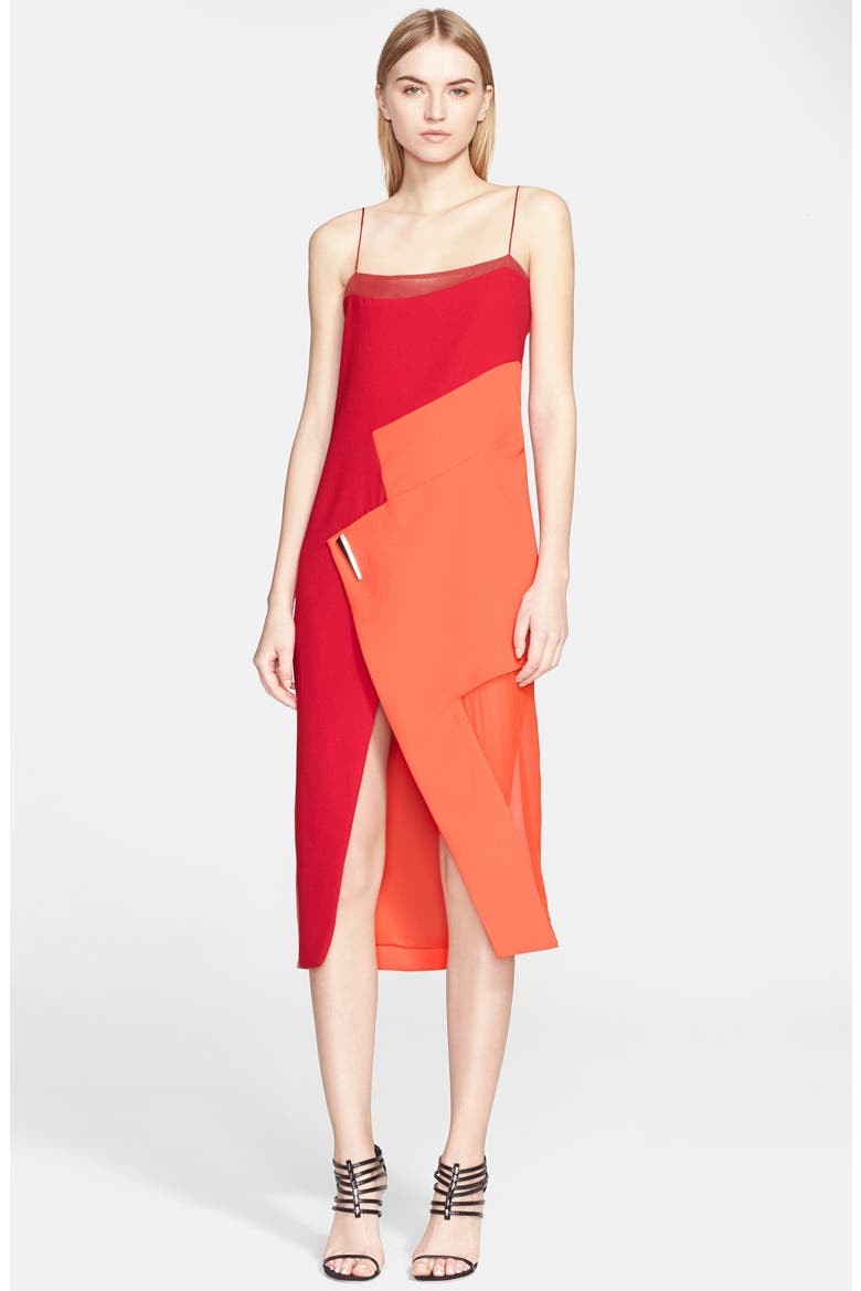 Paneled Colorblock Dress, Main, color, ROUGE