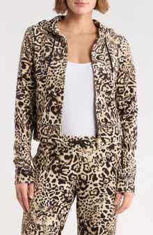 Juicy Couture Leopard Print Zip-Up Hoodie