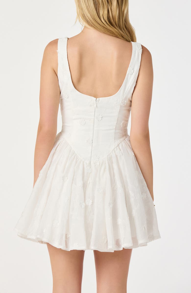 ASTR the Label Reina Floral Appliqué Minidress, Alternate, color, White