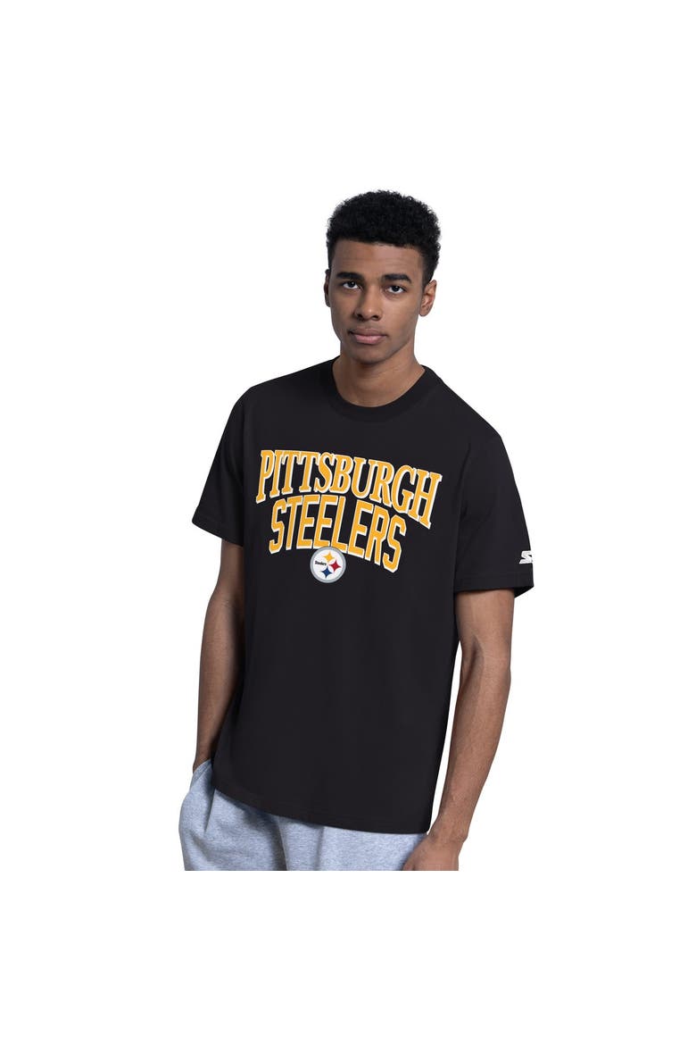 Men's Starter  Black/Heather Gray Pittsburgh Steelers Two-Pack Logo T-Shirt Set, Alternate, color, Black