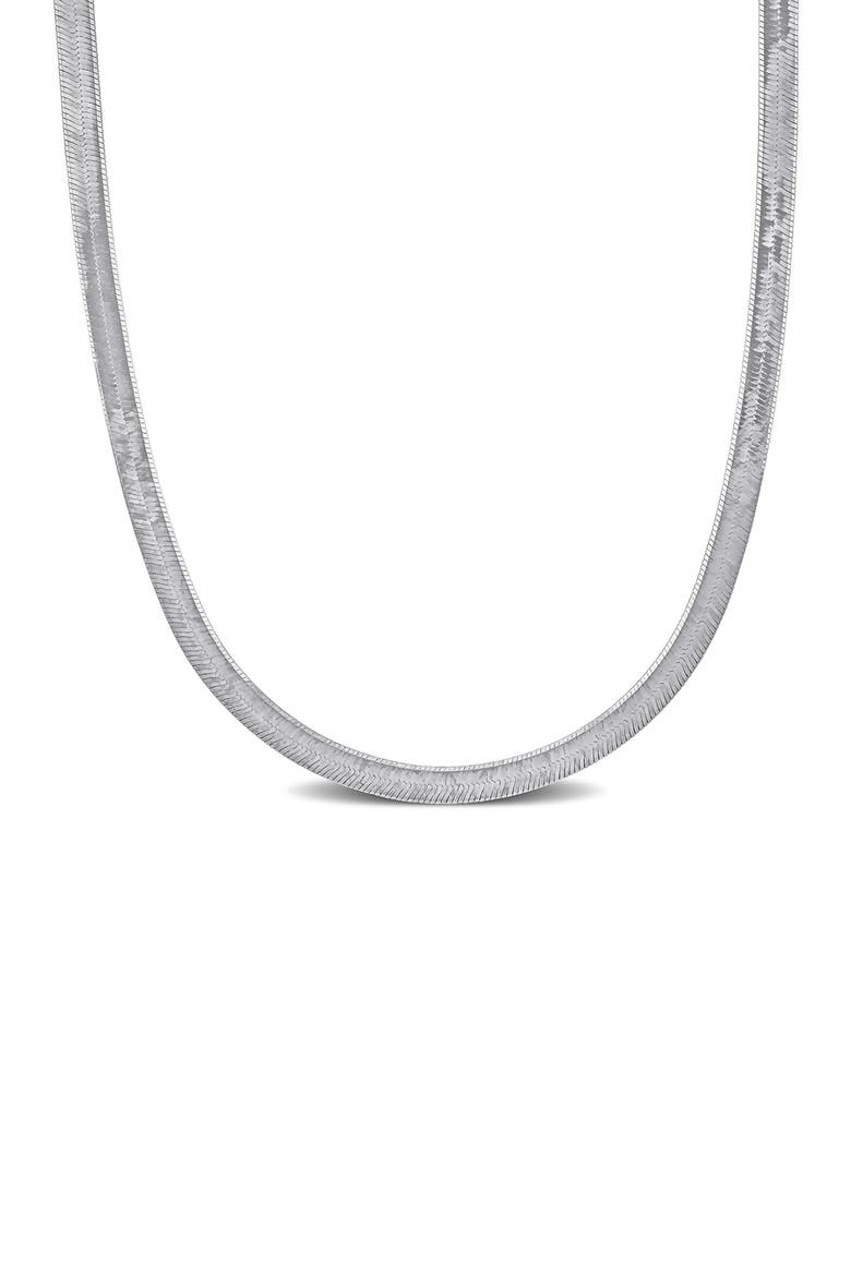 Herringbone Chain Necklace, 4.5mm, Main, color, SILVER