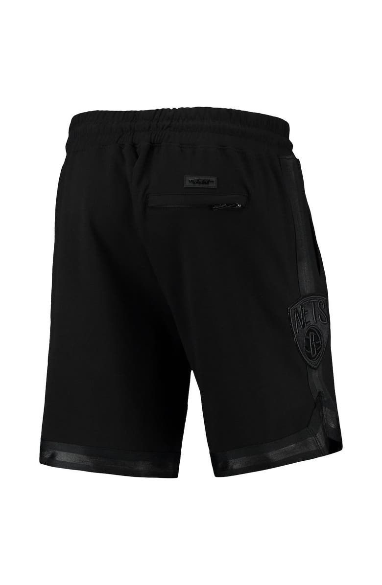 PRO STANDARD Men's Pro Standard Brooklyn Nets Triple Black Gloss Logo Shorts, Alternate, color, Black