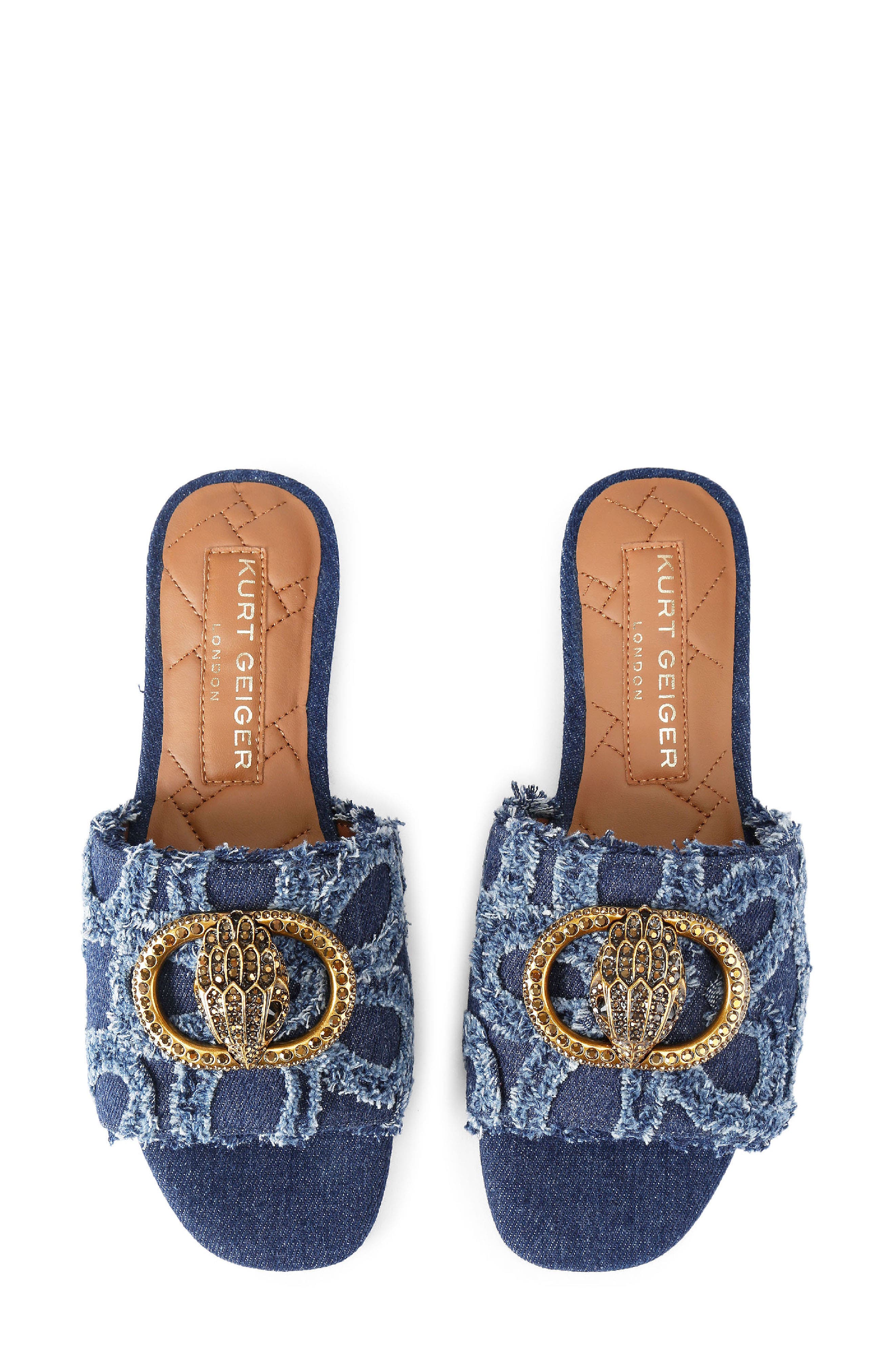 Kurt Geiger London Chelsea Leather Slide Sandal, Alternate, color, Light/ Pastel Blue