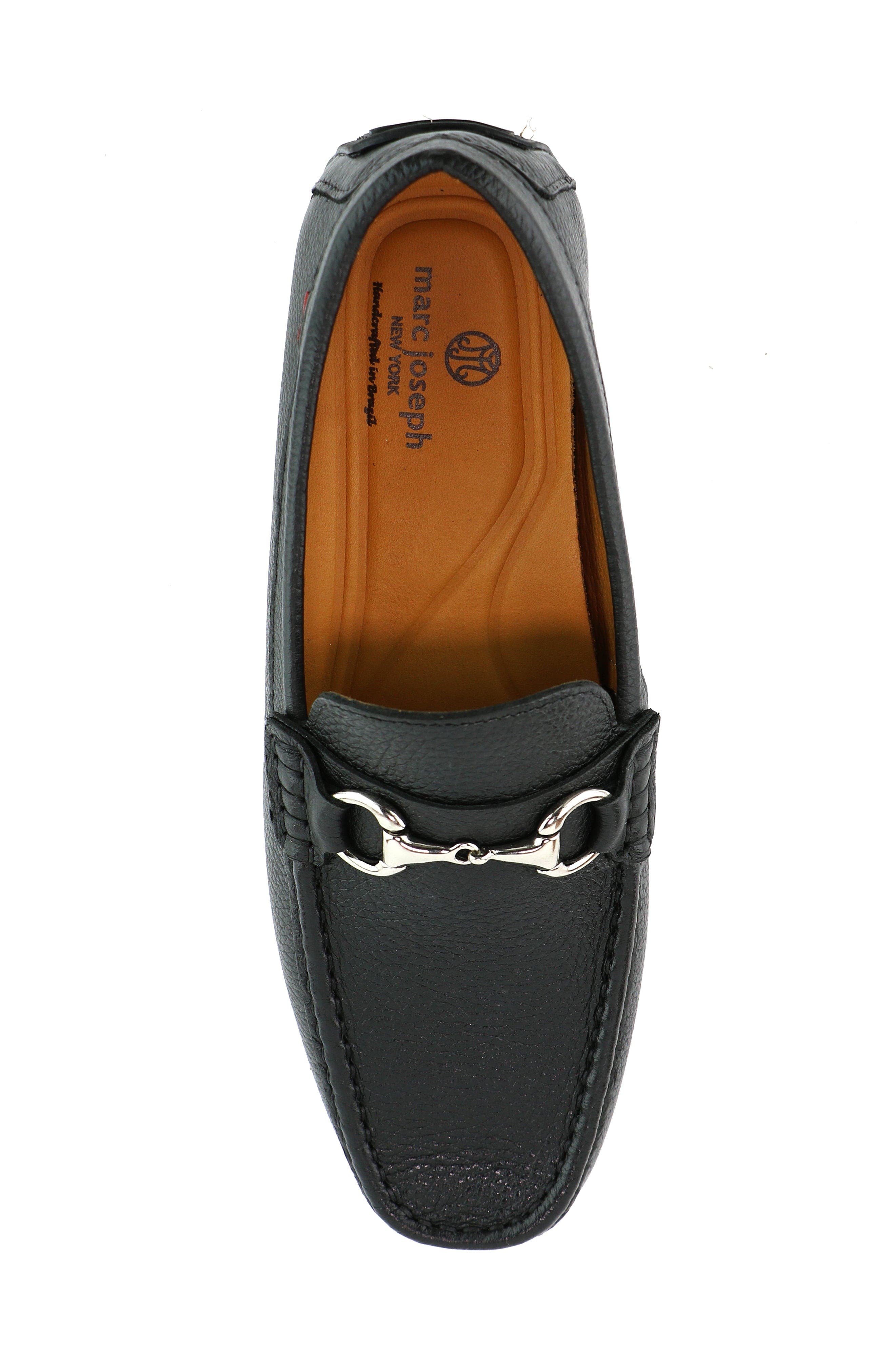 Central Park Leather Slip on Buckle Loafer, Alternate, color, Black Grainy Leather