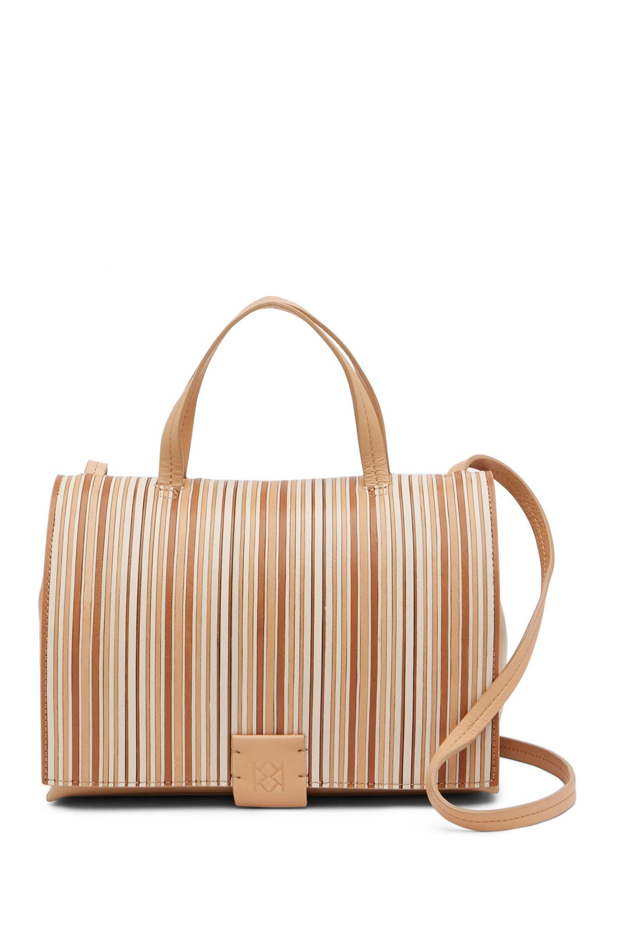 Christopher Kon Striped Combo Leather Satchel, Main, color, 