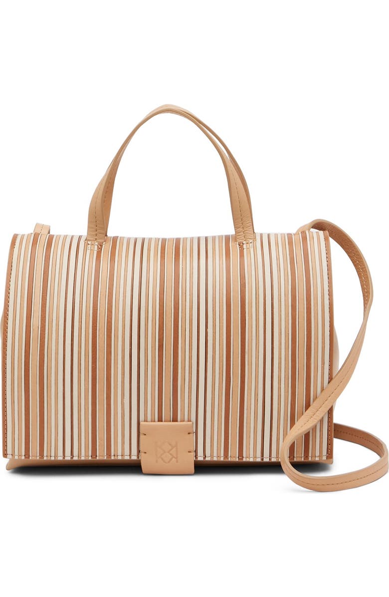 Christopher Kon Striped Combo Leather Satchel, Main, color,