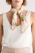 Vince Camuto Fruit Floral Satin Square Scarf