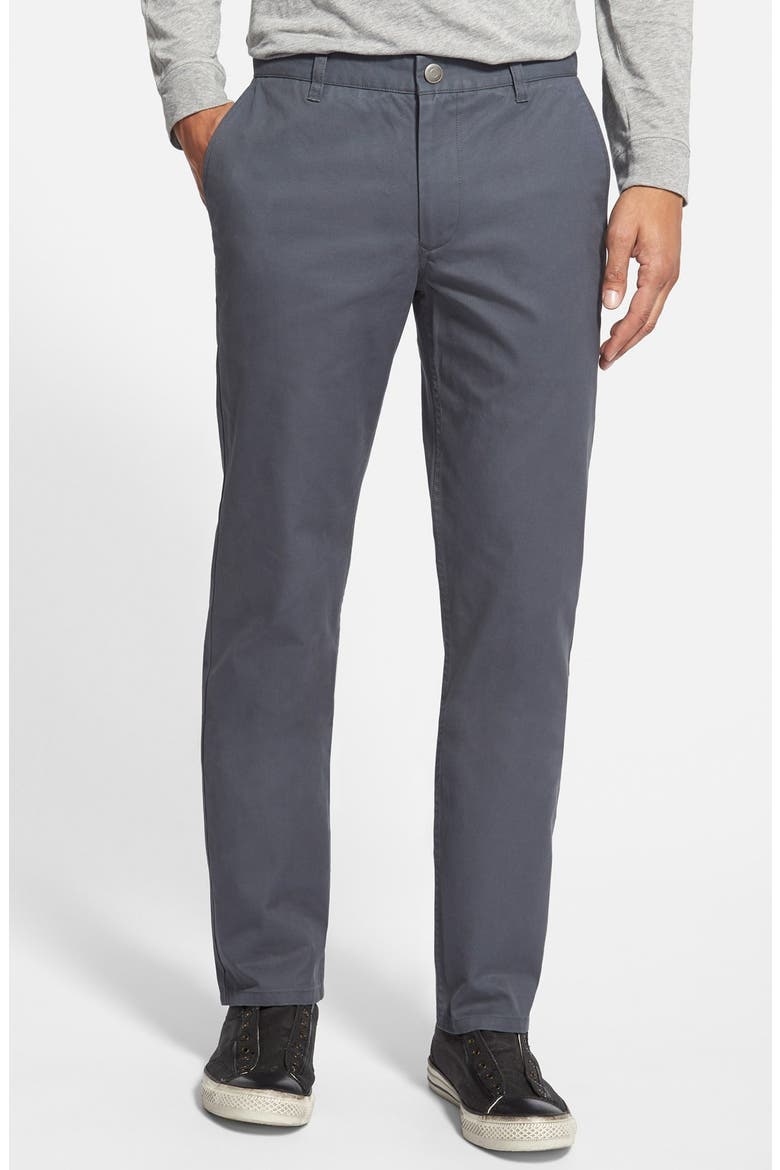 Slim Fit Washed Cotton Chinos, Main, color, SLATE GREY