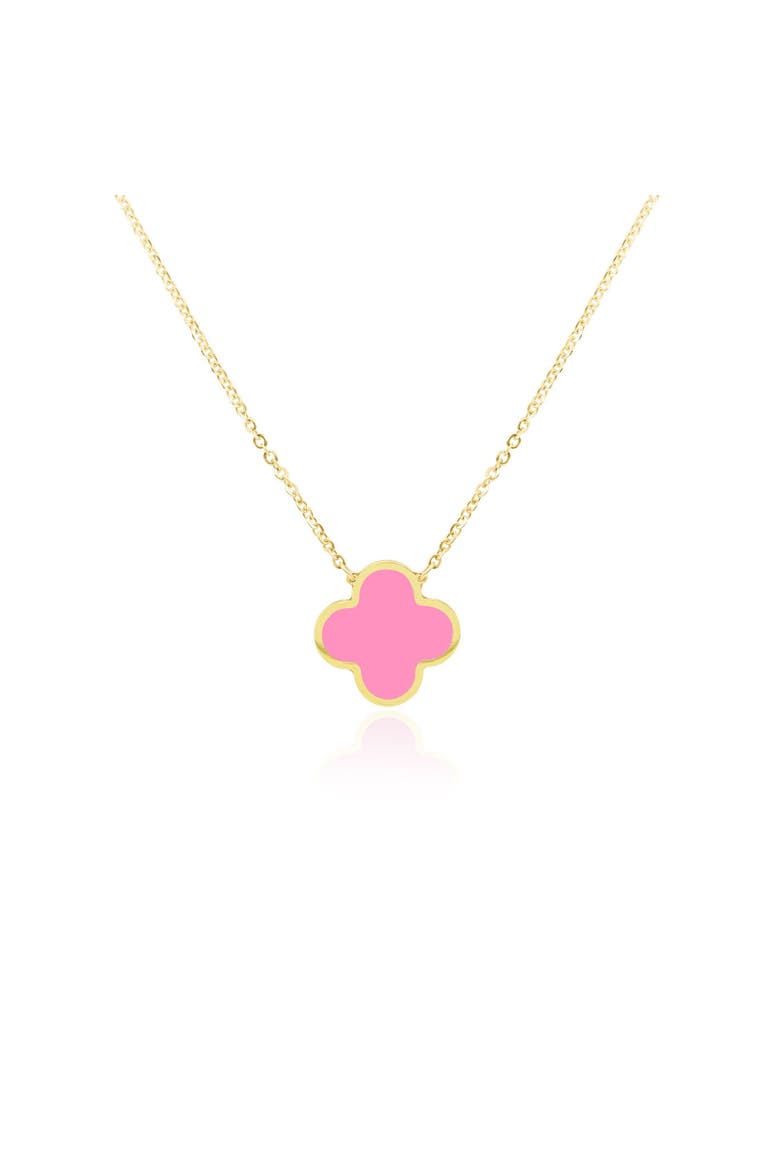 Extra Large Bubblegum Pink Single Clover Necklace, Main, color, Bubblegum Pink