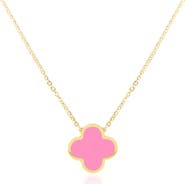 The Lovery Fine Jewelry Extra Large Bubblegum Pink Single Clover Necklace