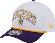 New Era Men's New Era White/Purple LSU Tigers Arch Two-Tone Rope 9FORTY A-Frame M-Crown Adjustable Hat