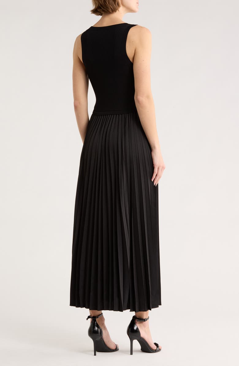 Cinq à Sept Parma Pleated Midi Dress, Alternate, color, Black