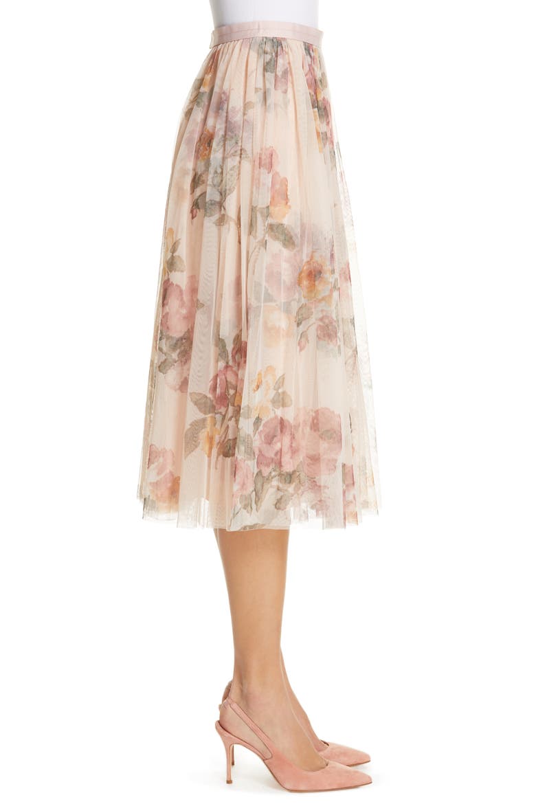 Venetian Rose Midi Skirt, Alternate, color, ROSE QUARTZ