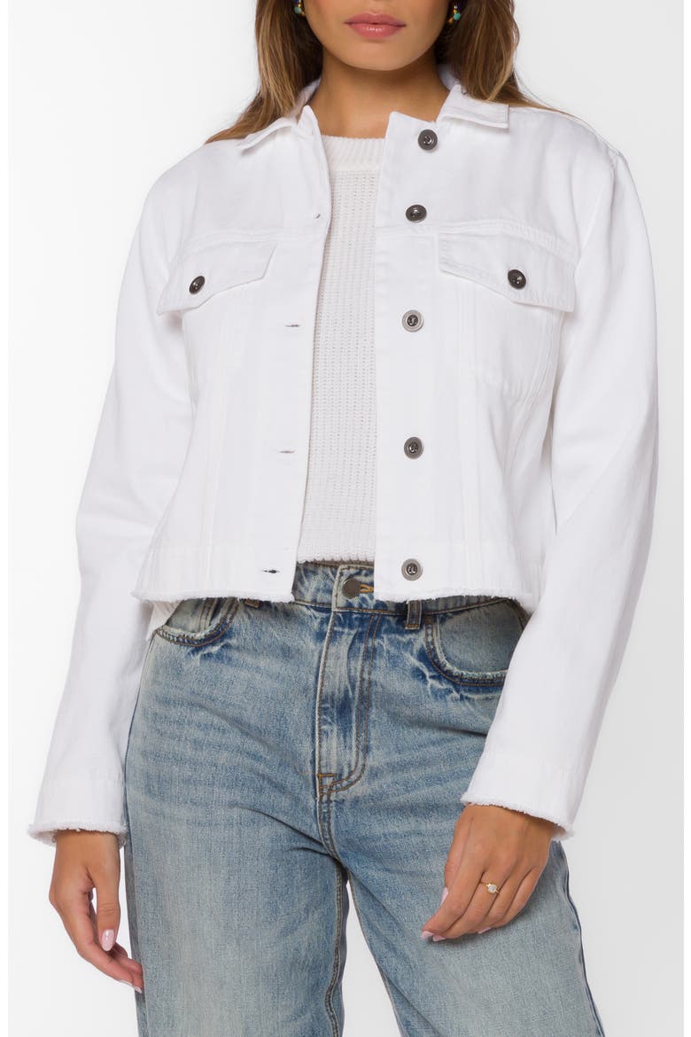 Larue Crop Denim Jacket, Main, color, OPTIC WHITE