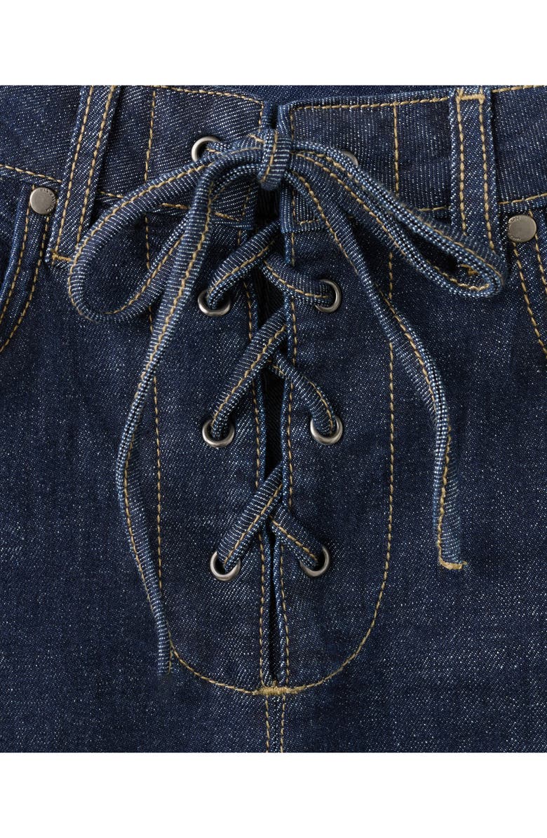 MANGO Drawstring Closure Flare Leg Jeans, Alternate, color, Blue