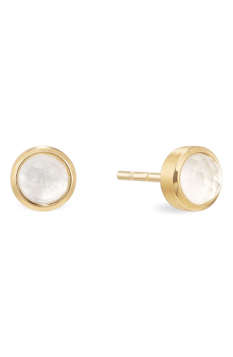 Dean Davidson Signature Midi Stud Earrings, Main, color, Iridescent Pearl/ Gold