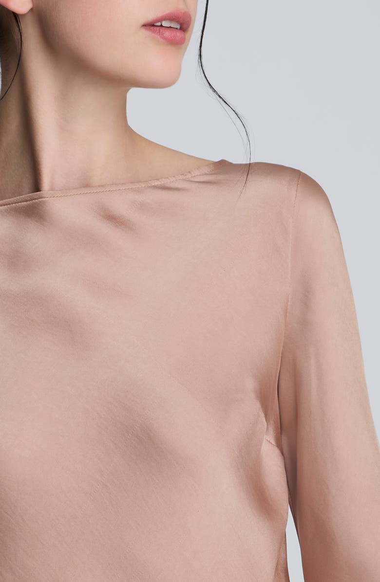 Kenneth Cole Sleeveless Cowl Back Satin Top, Alternate, color, Pale Chestnut