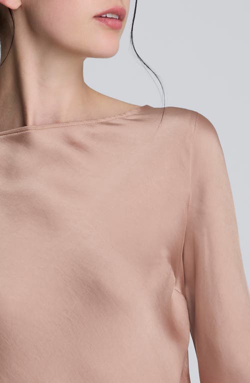 Kenneth Cole Sleeveless Cowl Back Satin Top In Brown