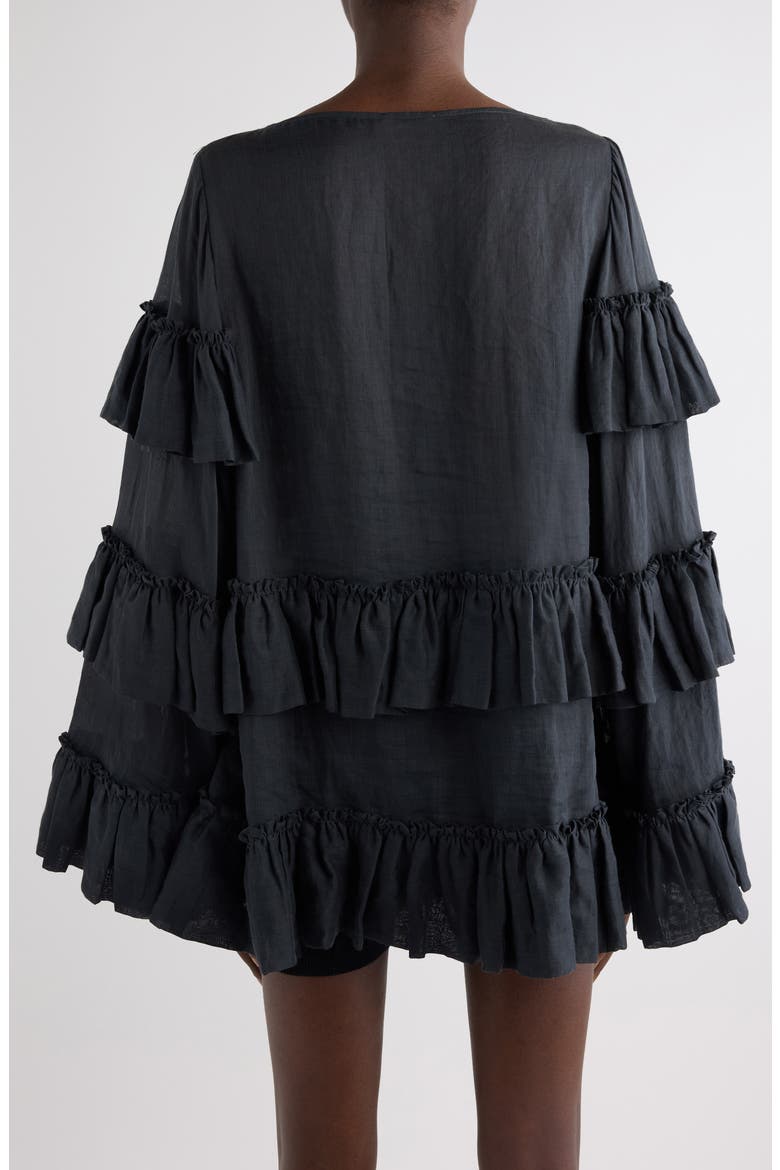 Carlice Ramie Mousseline Top, Alternate, color, BLACK