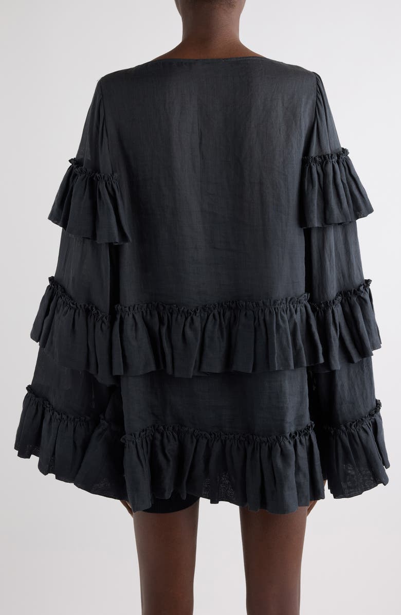 Dries Van Noten Carlice Ramie Mousseline Top, Alternate, color, Black