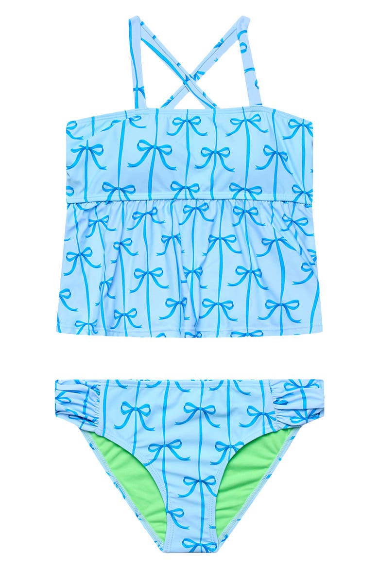 Kids' Print Two-Piece Swimsuit, Main, color, BLUE