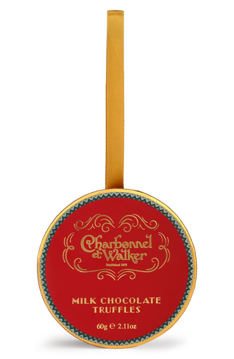 Charbonnel et Walker Milk Chocolate Truffle Ornament Box, Alternate, color, Red