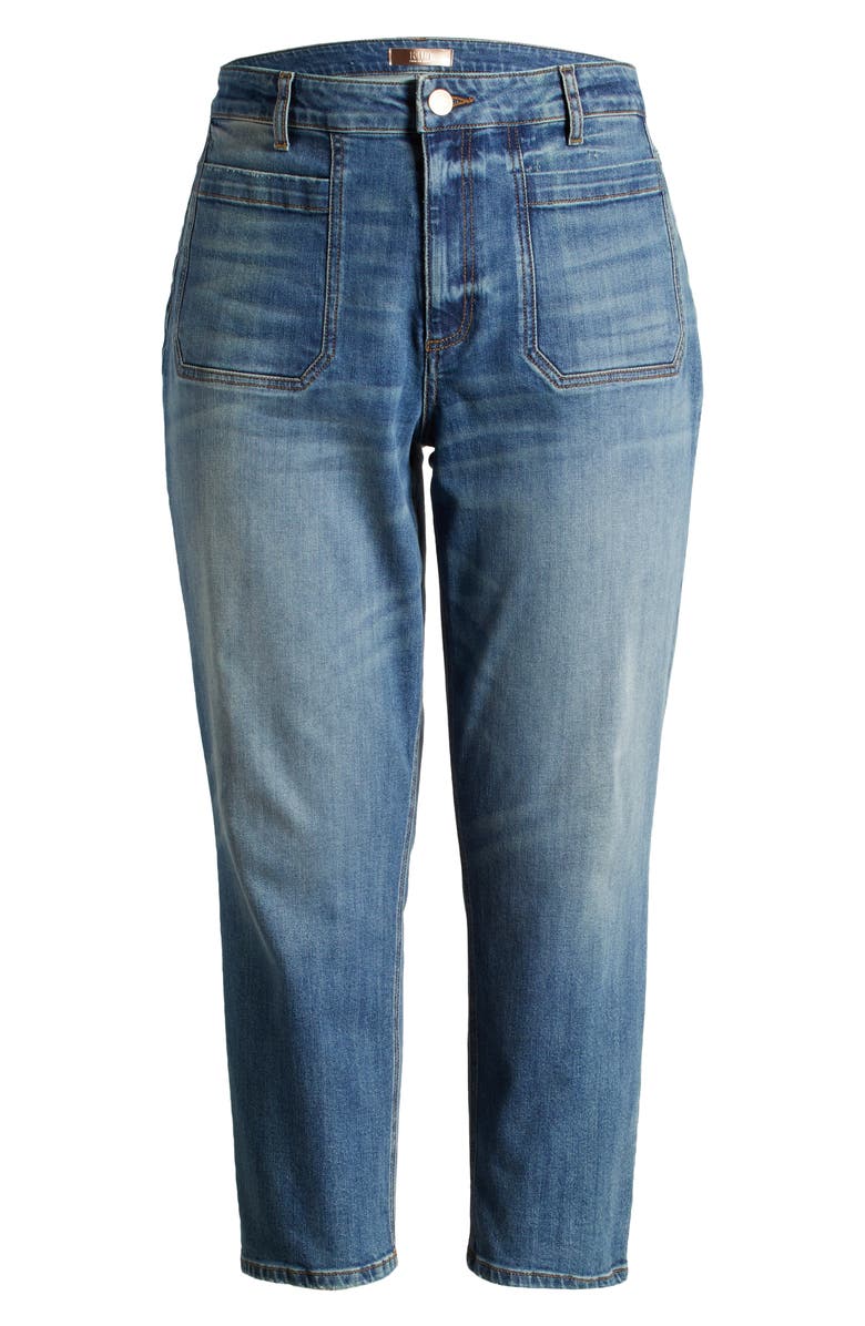 KUT from the Kloth Elizabeth Patch Pocket High Waist Crop Straight Leg Jeans, Alternate, color, Clarity