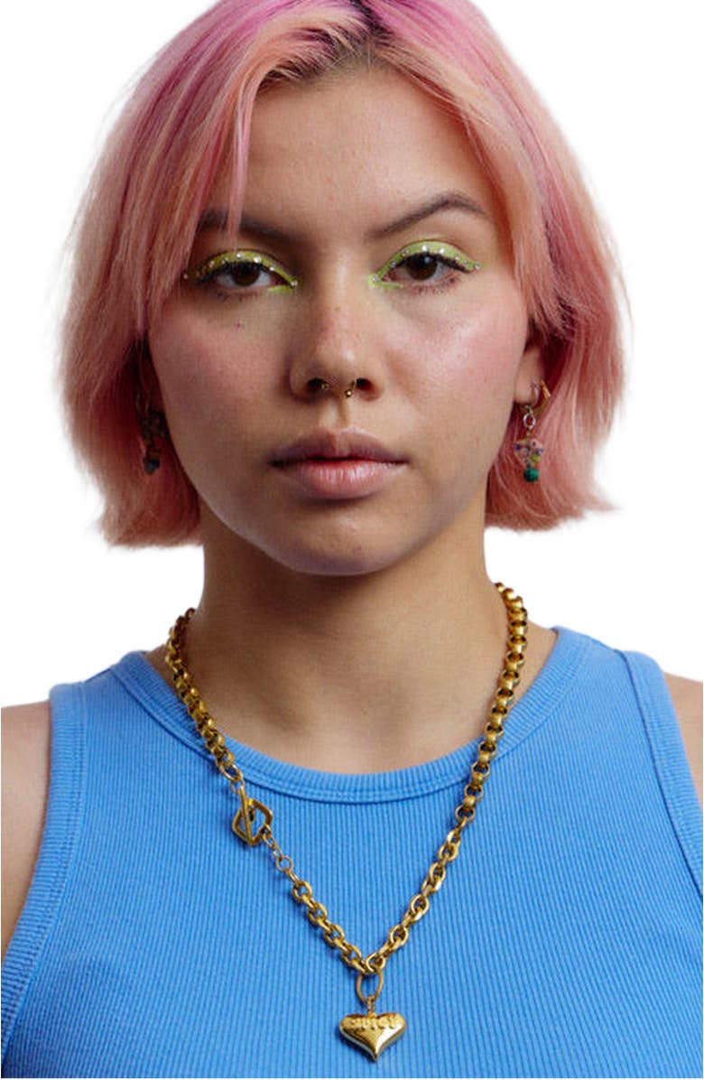 SHOP SPICY DAN Tito Antique Gold Heart Pendant Necklace, Alternate, color, Gold