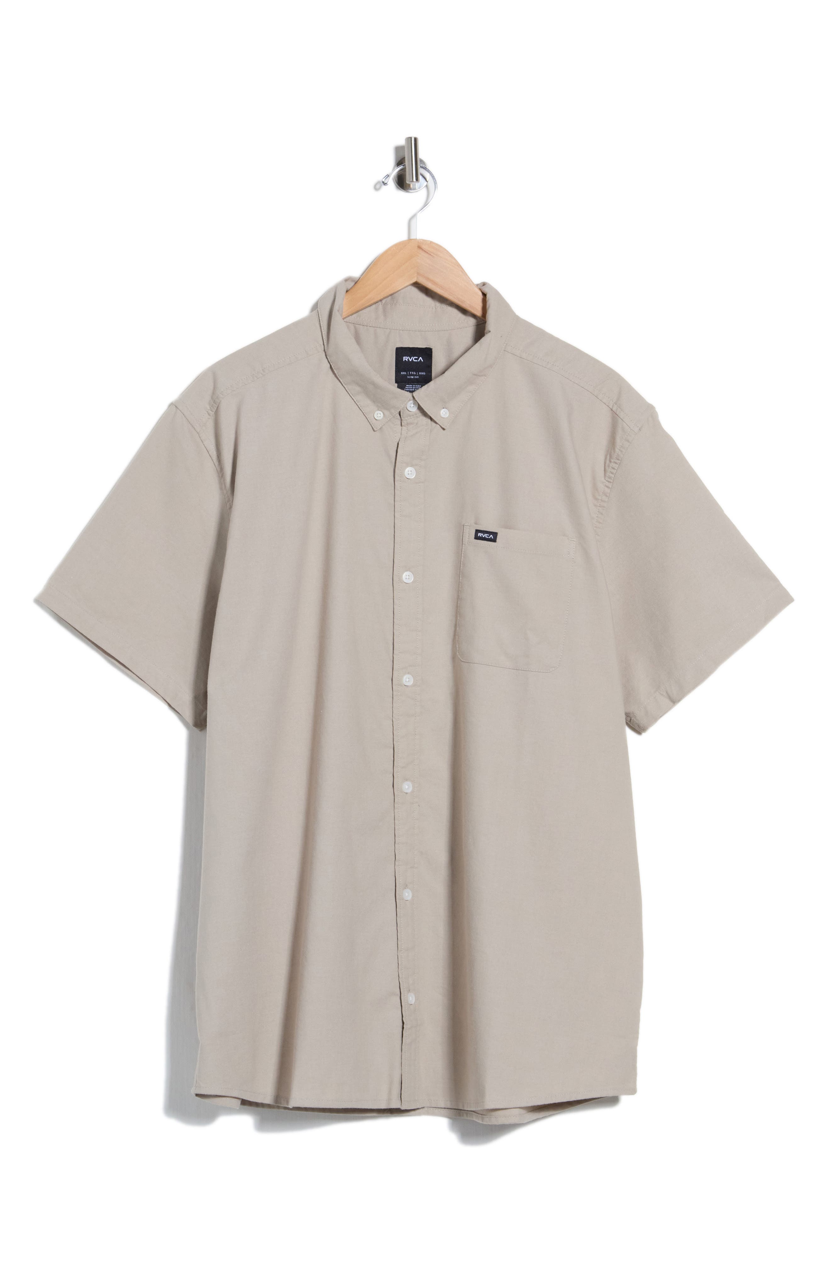That'll Do Slim Fit Solid Short Sleeve Button-Down Shirt