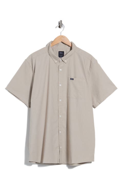 That'll Do Slim Fit Solid Short Sleeve Button-Down Shirt