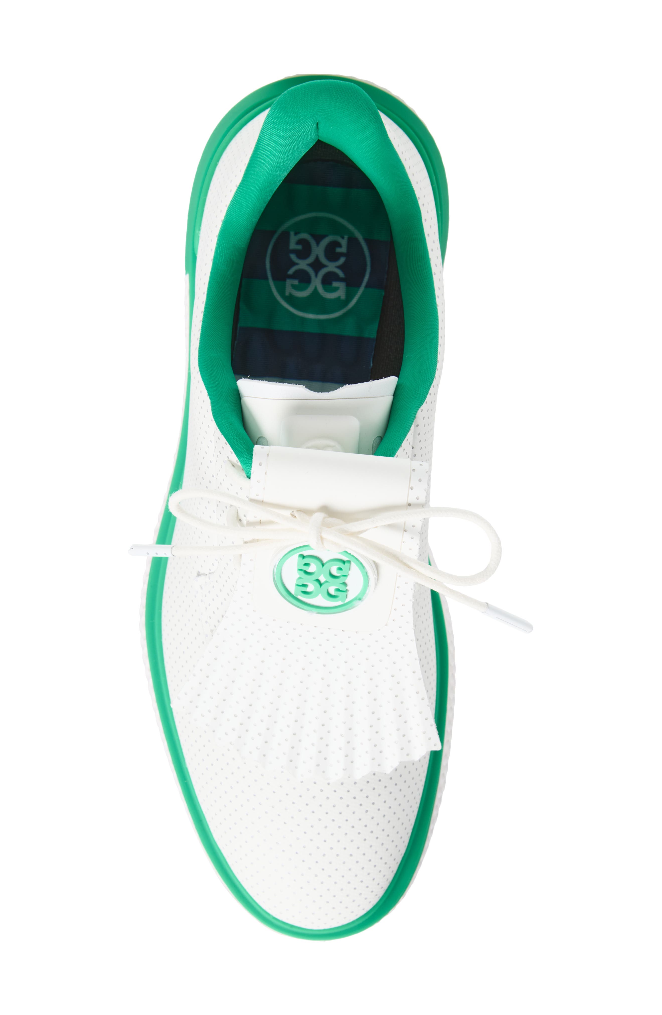 G/FORE Gallivant2r Perforated Kiltie Golf Shoe, Alternate, color, Snow/ Clover