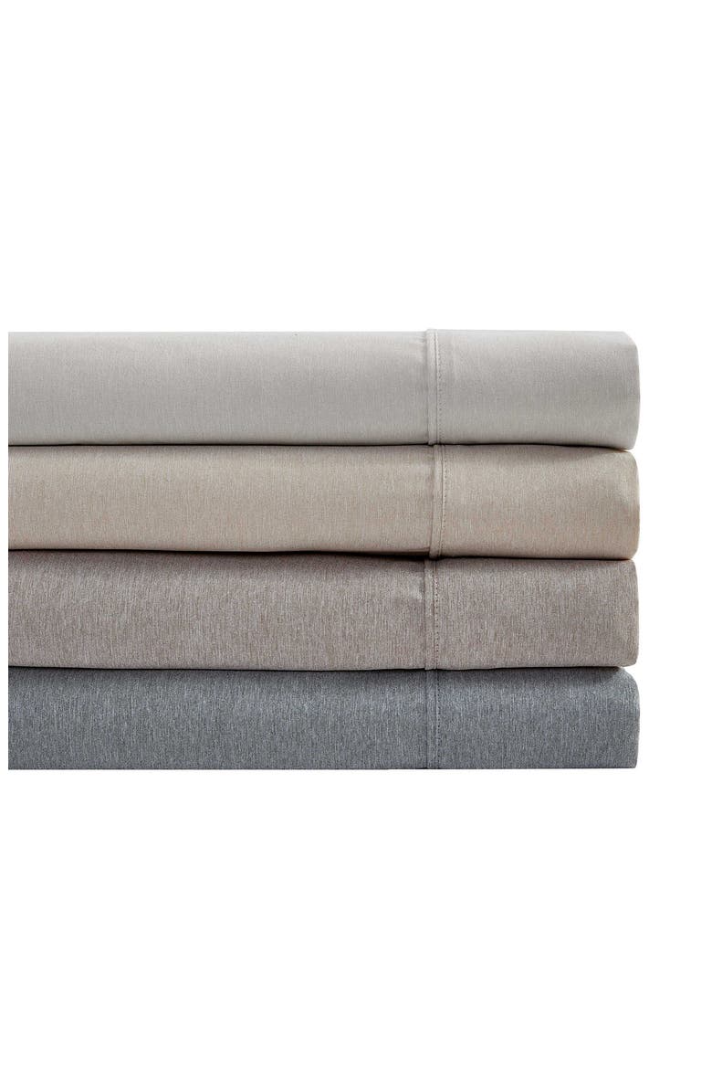 Solid Cationic Brushed Sheet Set, Alternate, color, DARK GREY