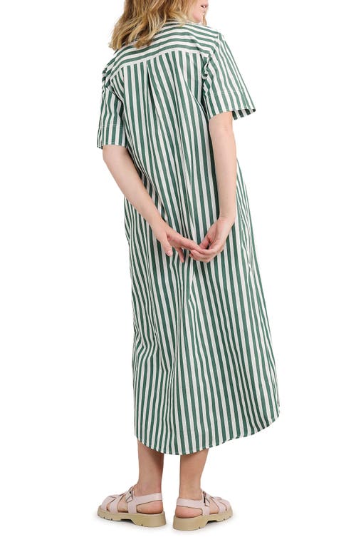 Seasalt Cornwall Harbour Movement Organic Cotton Shirtdress In Mini Scallion Dark Forage