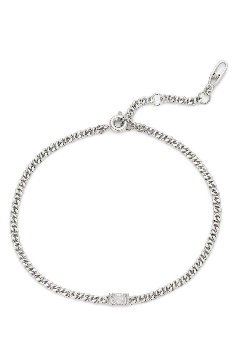 Nadri Zoe Mini Curb Chain Bracelet, Main, color,