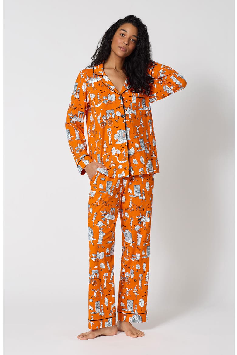 Long Sleeve Pajamas, Alternate, color, SPOOKY IN THE CITY