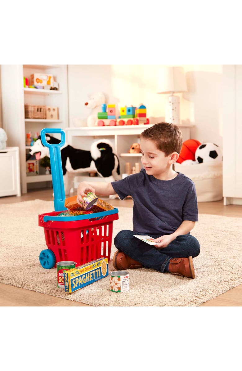 Melissa & Doug Fill & Roll Grocery Basket Playset, Alternate, color, 