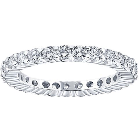 1 Ct T.W. Lab Grown Diamond Eternity Ring 14k Gold Stackable Wedding Band