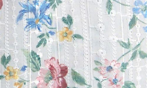 Truly Me Kids' Floral Eyelet Jumpsuit In White Multi