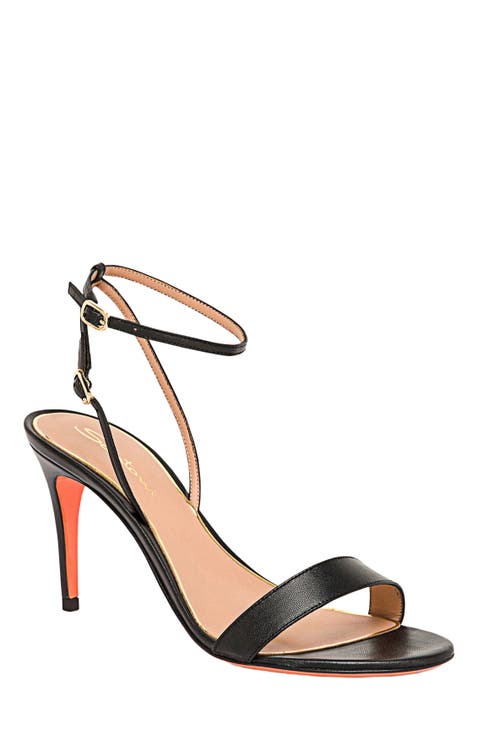 Leather high-heel sandal
